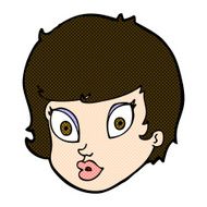 comic cartoon surprised female face N15