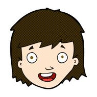 comic cartoon happy female face N46