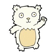 comic cartoon waving polar bear cub N4
