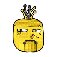 comic cartoon gold robot head N2