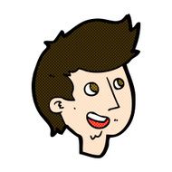 comic cartoon happy boy face N11