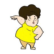 comic cartoon happy overweight lady N2