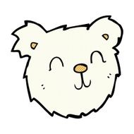 comic cartoon happy polar bear face