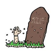 comic cartoon zombie rising from grave N8