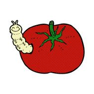 comic cartoon tomato with bug N3