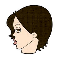 comic cartoon female face with narrowed eyes N3