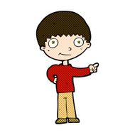 comic cartoon happy boy pointing N5