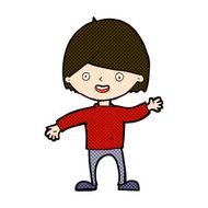 comic cartoon waving boy N5