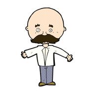 comic cartoon man with mustache N23
