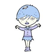 comic cartoon waving vampire girl N5