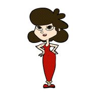 comic cartoon girl with hands on hips N5
