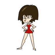 comic cartoon angry woman in dress N3