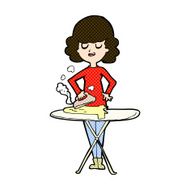 comic cartoon woman ironing N2