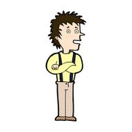 comic cartoon boy with folded arms N5
