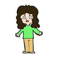 comic cartoon worried woman N19