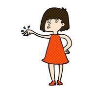 comic cartoon woman showing off engagement ring N3