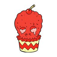 spooky skull cupcake comic cartoon N3