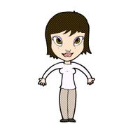 comic cartoon woman shrugging shoulders N120