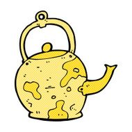 comic cartoon old tea pot N3