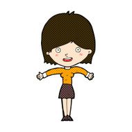 comic cartoon excited woman N33