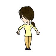comic cartoon woman shrugging shoulders N121