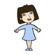comic cartoon happy woman in dress N7