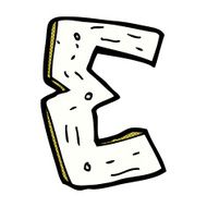 comic cartoon wooden number N7