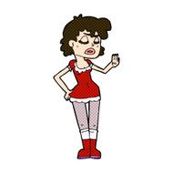 comic cartoon woman making dismissive gesture N5