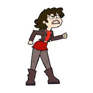 comic cartoon angry biker girl N3
