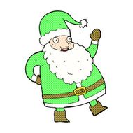 funny waving santa claus comic cartoon N6