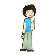 comic cartoon boy wondering N3