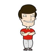 comic cartoon grinning man N22