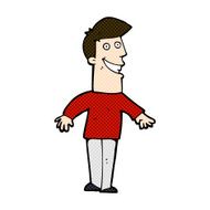 comic cartoon grinning man N23