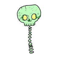 comic cartoon spooky skull and spine N3