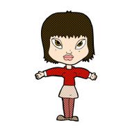 comic cartoon woman with outstretched arms N2