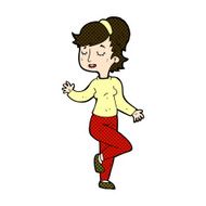 comic cartoon dancing woman N12