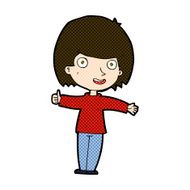 comic cartoon happy woman N61