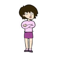 comic cartoon woman wit crossed arms N3