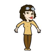comic cartoon woman wearing goggles N3