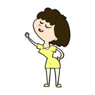comic cartoon happy woman about to speak N3