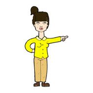 comic cartoon woman pointing N51