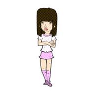 comic cartoon girl with crossed arms N3