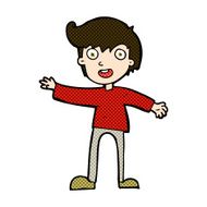 comic cartoon excited boy N34