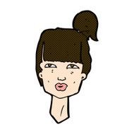 comic cartoon female head N3