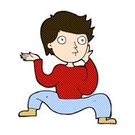 comic cartoon boy doing crazy dance N3