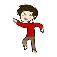 comic cartoon happy boy pointing N6