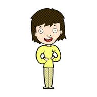 comic cartoon happy woman N62