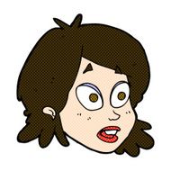 comic cartoon female face with surprised expression N5