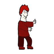 comic cartoon vampire waving hands N3