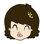 comic cartoon happy female face N47